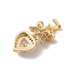 Rack Plating Brass Cubic Zirconia Pendants&nbsp;KK-H434-31G