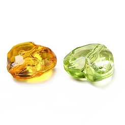 透明なアクリルビーズ  ハート  ミックスカラー  16.5x18.5x9.5mm  穴：2mm&nbsp;X-MACR-C014-01A