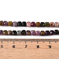 天然のマルチカラートルマリンビーズ連売り  多面カット  キューブ  4~5x4~5x4~5mm  穴：0.8mm  約92~105個/連  14.96~15.35インチ（38~39cm）&nbsp;G-N342-109B
