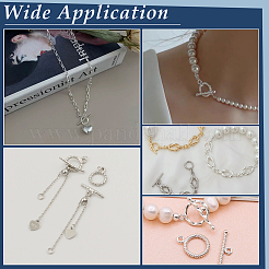 4Pcs 925 Sterling Silver Toggle Clasps&nbsp;STER-UN0001-48