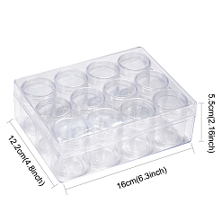プラスチックビーズ収納ケース  長方形  透明  16x12.2x5.5cm  容量：20ml（0.67液量オンス）  約12個/セット&nbsp;X-C002Y