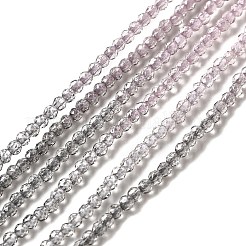 透明なグラデーションカラーのガラスビーズ連売り  多面カットラウンド  スレートグレイ  2mm  穴：0.8mm  約160~178個/連  13.58 ~14.17インチ（34.5~36cm）&nbsp;GLAA-H021-01A-12
