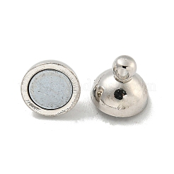 ループ付き真鍮製マグネットクラスプ  カドミウムフリー＆ニッケルフリー＆鉛フリー  ラウンド  プラチナ  14x8x8mm  穴：1.8mm&nbsp;KK-A214-02P