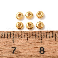 925スターリングシルバースペーサービーズ  ロンデル  18KGP本金メッキ  2.5~2.7mm  穴：1mm  約400個/10g&nbsp;STER-WH0015-01F-G