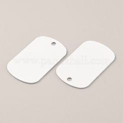 アルミ熱伝達ペンダント  空白のタグ  ホワイト  長方形  50x29x1mm  穴：3.5mm&nbsp;LS-AJEW-WH0323-34C