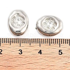 CCBプラスチックビーズ  オーバル  花  プラチナ  13.5x11x5mm  穴：1.6mm  約1316個/500g&nbsp;CCB-S164-06P