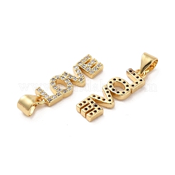 Valentine's Day Rack Plating Brass Micro Pave Clear Cubic Zirconia Pendants&nbsp;KK-A206-07G