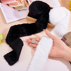 2 Rolls 2 Colors Polyester-cotton Rabbit Wool Fabrics&nbsp;DIY-TA0012-64
