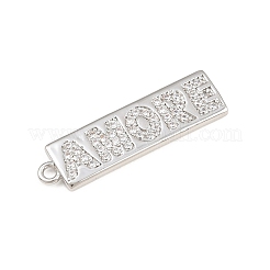Brass Micro Pave Clear Cubic Zirconia Pendants&nbsp;CU-CBAD306-25A-P