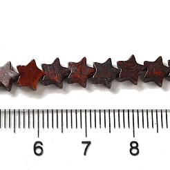 天然石ブレシエイテッドジャスパービーズ連売り  スター  6x5.5x2mm  穴：0.8mm  約75個/連  14.57インチ（37cm）&nbsp;G-G085-B40-02