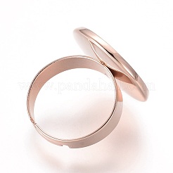 Adjustable 201 Stainless Steel Finger Rings Components&nbsp;STAS-G187-01RG-18mm