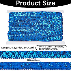 2Pcs 2 Colors Plastic & Polyester Paillette Beads&nbsp;OCOR-CY0002-10B