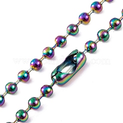 Ion Plating(IP) 304 Stainless Steel Ball Chain Necklaces for Women&nbsp;NJEW-G135-01D-RC