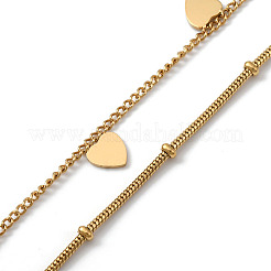 304 Stainless Steel Satellite & Curb Chains Double Layer Necklace&nbsp;NJEW-Z028-04G