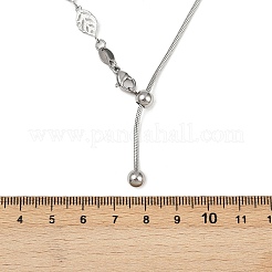 Adjustable 304 Stainless Steel Leaf Link Slider Lariat Necklaces for Women&nbsp;NJEW-B133-01P