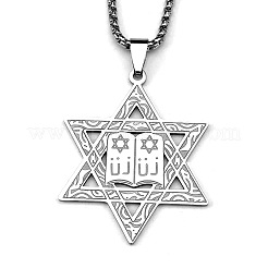 304 Stainless Steel Star of David Pendant Box Chain Necklaces for Men&nbsp;FS-WG39C9C-01