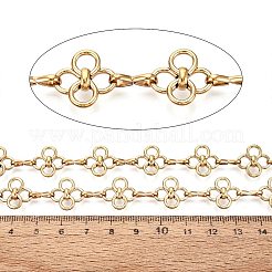 304ステンレスクローバーリンクチェーン  溶接されていない  スプールで  イオンプレーティング（ip）  長持ちメッキ  18KGP本金メッキ  14x14x4.5mm  約16.40フィート（5m）/ロール  リンク：11x4x1.5mm&nbsp;CHS-Q009-18G