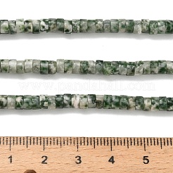 天然グリーンスポットジャスパービーズ連売り  ディスク  ヒシビーズ  4x2~2.5mm  穴：0.7mm  約158~160個/連  14.96''~15.16''（38~38.5センチメートル）&nbsp;G-Z110-A18-2x4mm