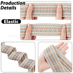 2.5 Yards Ethnic Style Jacquard Elastic Polyester Ribbon&nbsp;OCOR-GF0005-85A