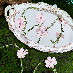 Flower Polyester with Iron wire Upper Arm Cuff Bangles for Women&nbsp;AJEW-GF0014-08A