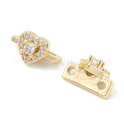 Rack Plating Brass Pave Cubic Zirconia Slide Charms&nbsp;KK-G464-04LG
