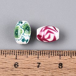 Printed Handmade Porcelain Beads&nbsp;PORC-Q007-13A