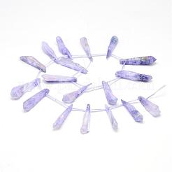 Electroplated Natural Quartz Crystal Beads Strands&nbsp;G-G890-C-02