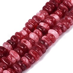 染色された天然水晶ビーズ連売り  ナゲット  ヒシビーズ  クリムゾン  6~13x6~13x3~6mm  穴：1~1.2mm  約80~86個/連  14.37~15.75インチ（36.5~40cm）&nbsp;G-N359-16A-10