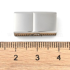 変色しにくい 316 サージカルステンレススチール製のマグネット留め具と接着端  長方形  ステンレス鋼色  20x12x7mm  穴：5x10mm&nbsp;STAS-F269-02P-01A