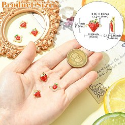 6Pcs 3 Styles Brass Micro Pave Cubic Zirconia Fruit Connector Charms&nbsp;KK-CJ0014-17