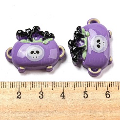 ハロウィーン不透明樹脂デコデンカボション  暗い蘭  スカルカップ  21x28x7mm&nbsp;CRES-H002-02F