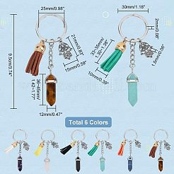 Synthetic & Natural Gemstone Bullet Keychain&nbsp;KEYC-NB0001-43