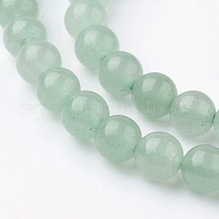 天然石グリーンアベンチュリンビーズ連売り  ラウンド  6~6.5mm  穴：1mm  約60個/連  14.9インチ（38cm）&nbsp;G-G735-63-6mm