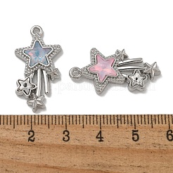 ラックメッキ合金ラインストーンペンダント  鉛フリー＆カドミウムフリー＆ニッケルフリー  スター  プラチナ  27.5x14.5x5mm  穴：1.5mm&nbsp;PALLOY-F312-17P