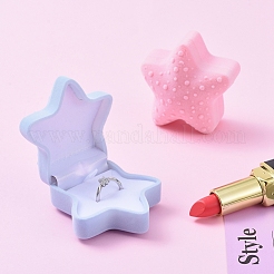 ヒトデの形のベルベットのアクセサリー箱  ポータブルジュエリーボックスオーガナイザー収納ケース  リングイヤリングネックレス用  空色  6.2x6.1x3.8cm&nbsp;VBOX-L002-D02