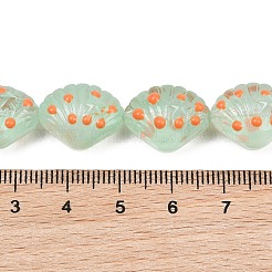 手作りランプワークビーズ連売り  シェル形状  アクア  16~16.5x12~13x9~10mm  穴：1.2mm  約25個/連  16.14''（41センチメートル）&nbsp;LAMP-I027-11E