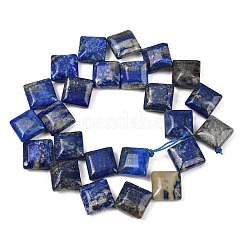 天然石ラピスラズリビーズ連売り  菱形  16~17x16.5~17.5x6~8mm  穴：1~1.2mm  約24個/連  14.88''~15.51''（37.8~39.4センチメートル）&nbsp;G-Z147-D01-01