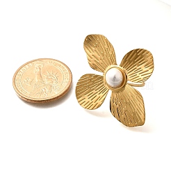 Flower Stainless Steel Open Cuff Ring for Women&nbsp;LS-RJEW-R006-02G
