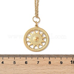 女性用304ステンレスペンダントネックレス  18KGP本金メッキ  太陽  16.61インチ（42.2cm）&nbsp;NJEW-S435-02G-A