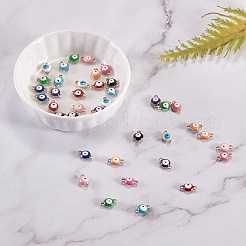 40Pcs 10 Colors PVD Vacuum Plating 304 Stainless Steel Enamel Links/Connectors&nbsp;STAS-SZ0001-50