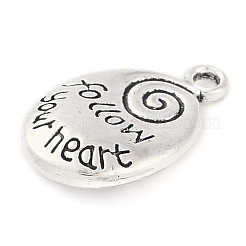 Tibetan Style Alloy Message Pendants&nbsp;TIBEP-Q043-107-RS