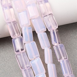 オパールビーズ連売り  長方形  9.5x7.5x3.5mm  穴：1mm  39個/連  14.88インチ（37.8cm）&nbsp;G-L557-15D