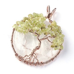 Natural Quartz Crystal & Peridot Big Pendants&nbsp;G-G771-B07