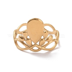 Ion Plating(IP) 304 Stainless Steel Crown Open Cuff Ring&nbsp;STAS-E168-05G