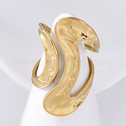 304 Stainless Steel Open Cuff Rings for Women&nbsp;RJEW-F174-08G