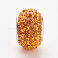 オーストリアクリスタルヨーロピアンビーズ  大穴ビーズ  スターリングシルバーコア925個  ロンデル  248 _SUN  11~12x7.5mm  穴：4.5mm&nbsp;STER-E049-E04