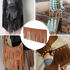 2M PU Leather Suede Fringe Trim&nbsp;AJEW-CY0001-58A-02