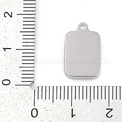 304ステンレススチールラインストーンペンダント  太陽のチャーム入り長方形  サファイア  15.5x10x3mm  穴：1.4mm&nbsp;STAS-L022-476P-01