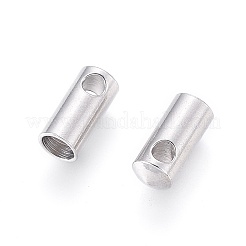 変色しにくい304ステンレススチールコードエンド  エンドキャップ  コラム  ステンレス鋼色  8.5x3.8mm  穴：1.8mm  内径：3mm&nbsp;LS-STAS-F232-01E-P