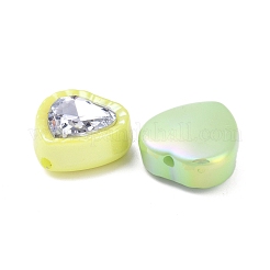 UV メッキ 虹色アクリル ラインストーン ビーズ付き  フラットラウンド  ミックスカラー  22.5x22.5x11mm  穴：2.5mm&nbsp;OACR-B021-08
